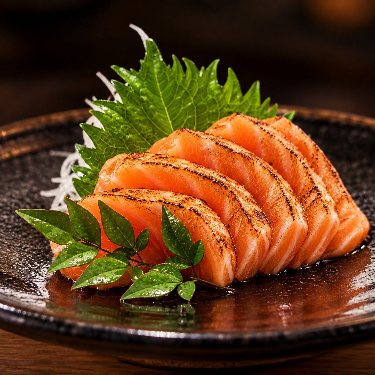 Sashimi de Salmão Braseado